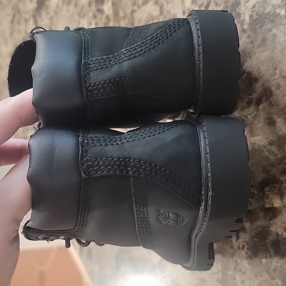 Timberland Kid's TD Premium 6-Inch Waterproof Boots Shoes - black Nubuck Sz. 10 - Picture 4 of 11